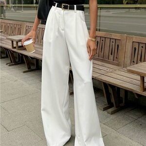Elegant White Wide-Leg Pants